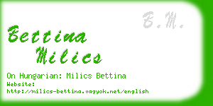 bettina milics business card